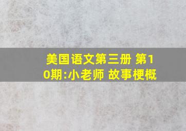 美国语文第三册 第10期:小老师 故事梗概